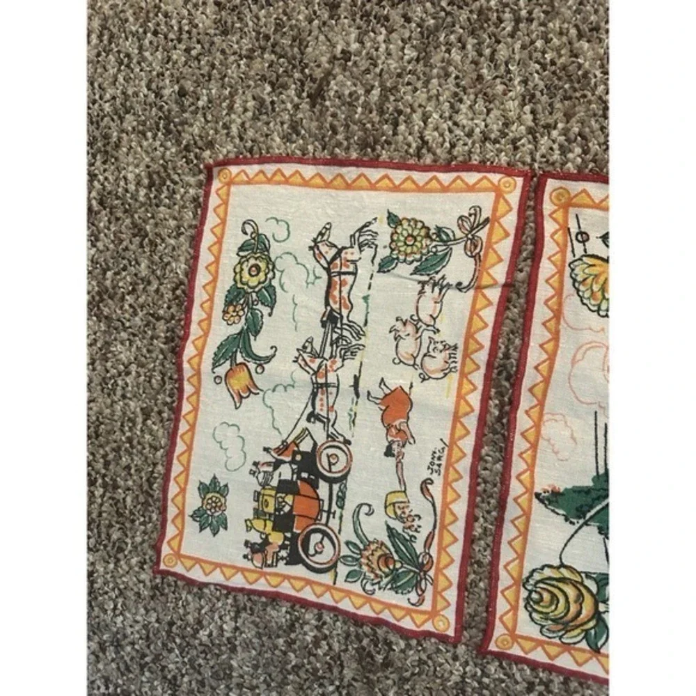 Tony Sarg Cocktail Napkin set Of 3.‎ Rare